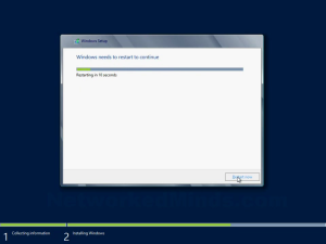 Windows Server 2012 Reboot Screen